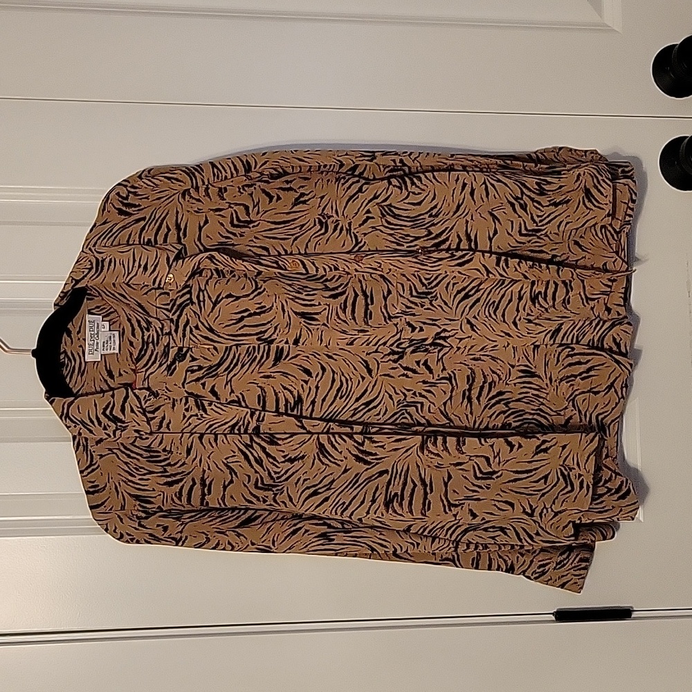 100% silk vintage tiger print 3 piece matching coord set with pencil skirt